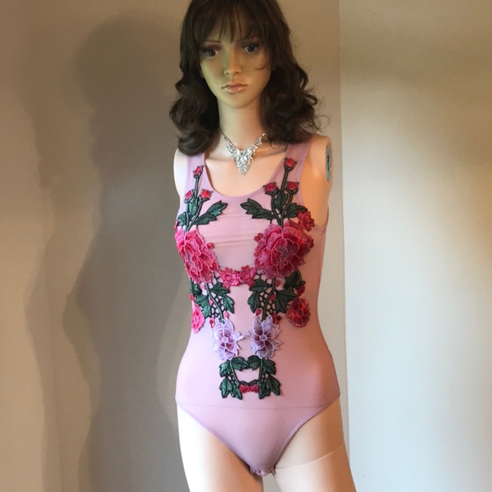 Gorgeous Mesh Embroidered Bodysuit